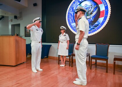 SUITLAND, Md. — On July 7, 2023, Rear Adm. Mike Brookes assumed command of the Office of Naval Intelligence and directorship of the National Maritime Intelligence-Integration Office from Rear Adm. Mike Studeman during a change of command ceremony at the National Maritime Intelligence Center.
