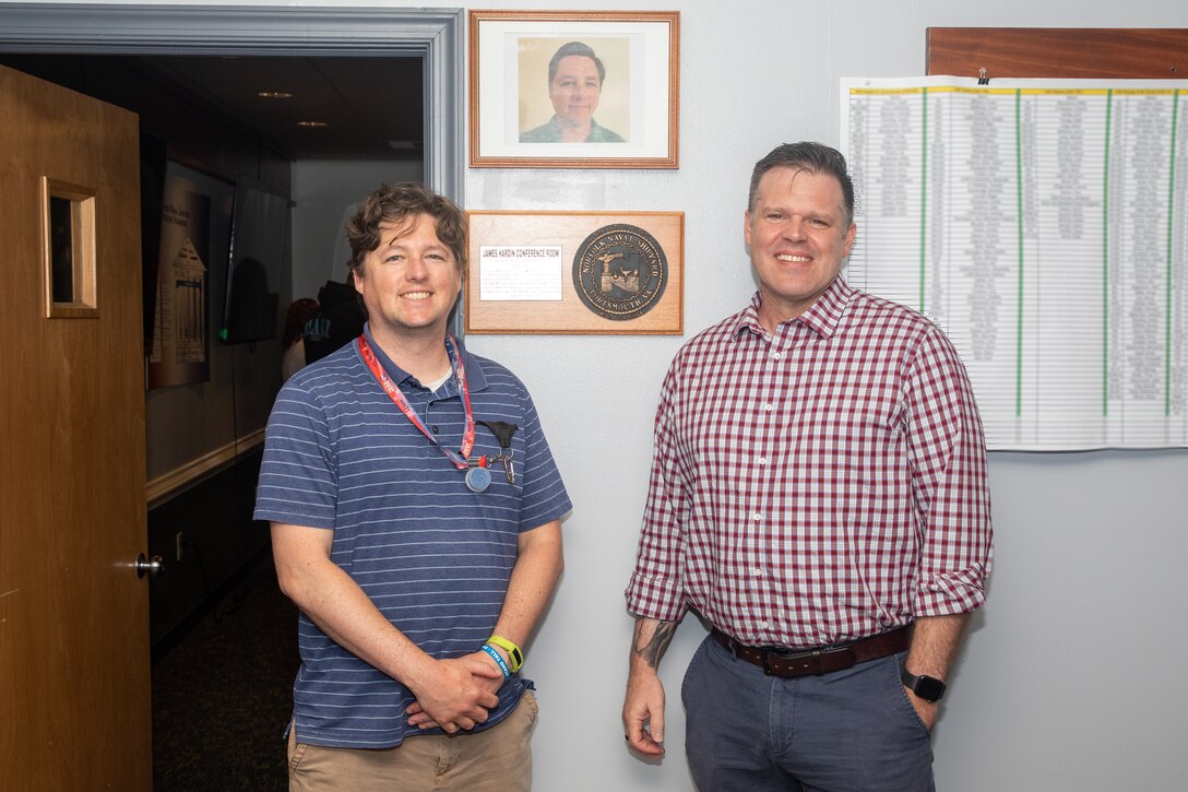Norfolk Naval Shipyard's Mr. James Hardin from the Production Resource Office (Code 900), Outside Machine Shop (Shop 38), received the honor to have the Production Resource Office conference room named after him for the month of June 2023 for his leadership skills.