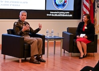 Army General Paul Nakasone, Commander, U.S. Cyber Command and Director, National Security Agency/Chief, Central Security Service visited the National Maritime Intelligence Center for a “Fireside Chat” in recognition of Asian American Pacific Islander (AAPI) Heritage Month on May 23, 2023.