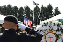 U.S. Army Cyber Center of Excellence and Fort Gordon Soldiers, Marines, Sailors, and Airmen honor the fallen during the Prisoner of War and Missing in Action Recognition Day Ceremony on Fort Gordon, Georgia, Sept. 16, 2022.