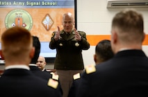 Lt. Gen John Morrison addressed the graduating class of the Signal Captain's Career Course.