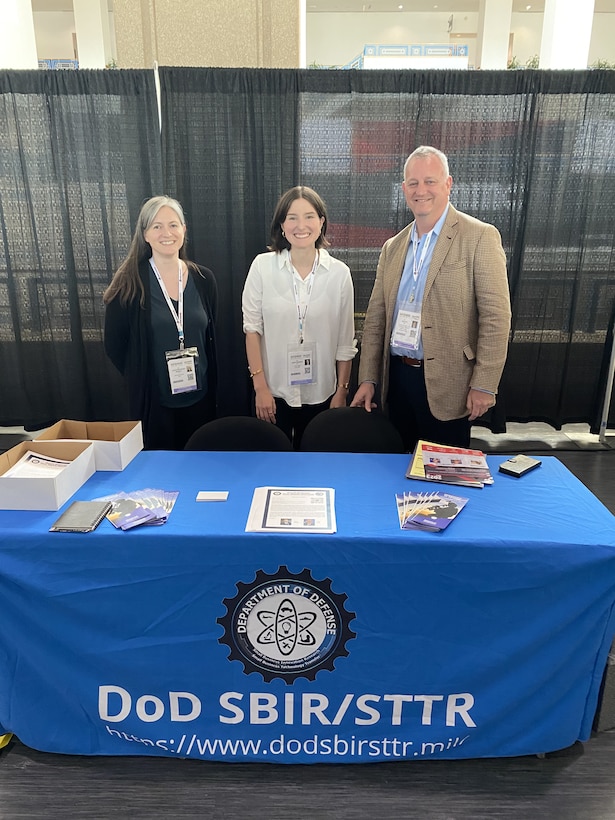 Defense SBIR/STTR Table at SOF Week 2023, Tampa, Florida
Pictured (L to R): Stephanie Mikesell, Maria Conneran, Ian Roth