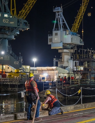 The USS Connecticut (SSN 22) is docked for its Extended Docking Selected Restricted Availability July 12 at Puget Sound Naval Shipyard & Intermediate Maintenance Facility.