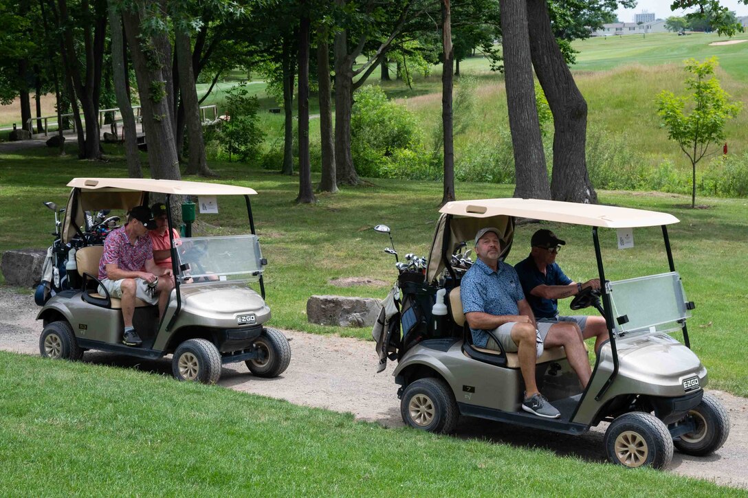 Members of the 914th Air Refueling Wing and 107th Attack Wing take to the course for the 50th annual Niagara Reserve/Guard golf tournament at River Oaks Golf Club, Grand Island, New York, July 10, 2023.