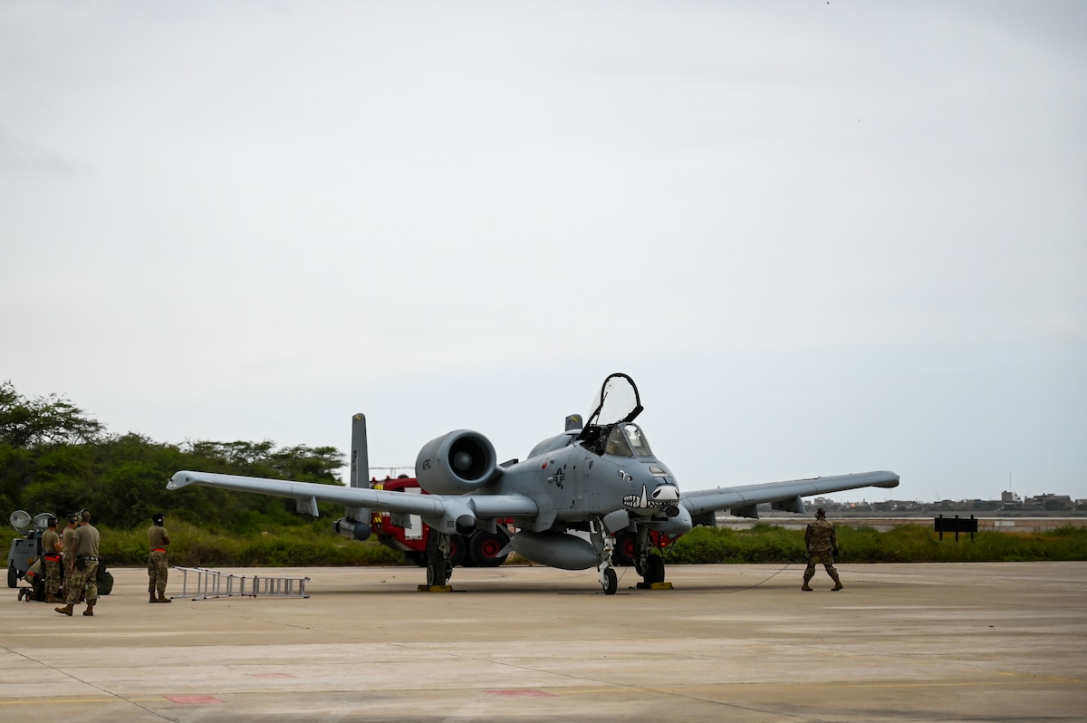 The first A-10s ever to launch out of South America took off July 11, 2023, from Chiclayo, Peru. The A-10s are deployed from Davis-Monthan Air Force Base, Ariz., as part of Patriot Fury, the first Air Force Reserve-led international exercise in South America focusing on agile combat employment and the new Air Force Force Gerneration model. (U.S. Air Force photo by Master Sgt. Bob Jennings)