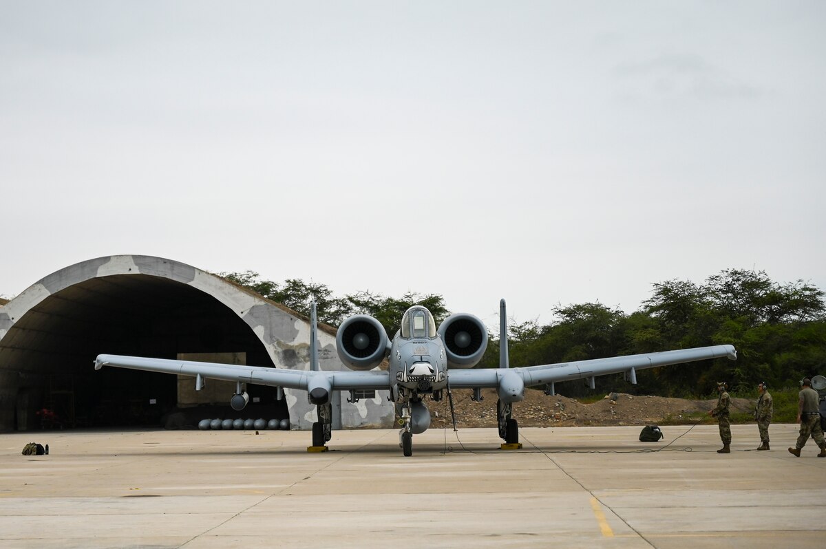 The first A-10s ever to launch out of South America took off July 11, 2023, from Chiclayo, Peru. The A-10s are deployed from Davis-Monthan Air Force Base, Ariz., as part of Patriot Fury, the first Air Force Reserve-led international exercise in South America focusing on agile combat employment and the new Air Force Force Gerneration model. (U.S. Air Force photo by Master Sgt. Bob Jennings)