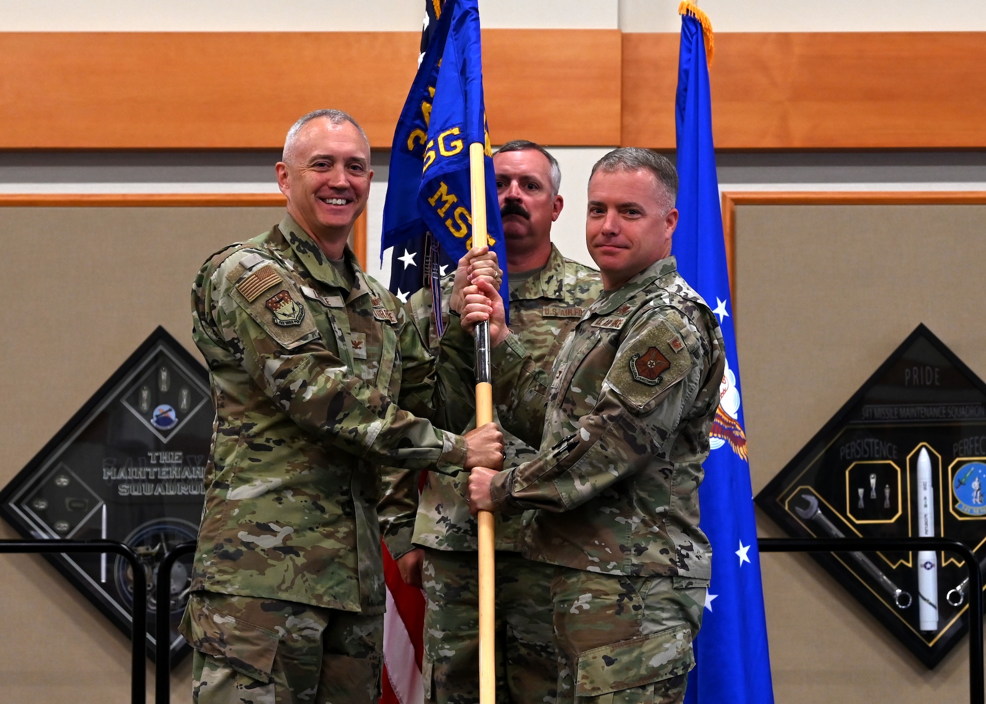 A change of command ceremony for the 341st Mission Support Group