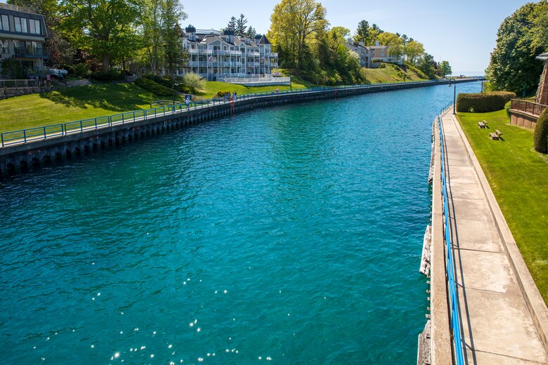 Aging timber fenders along the Charlevoix Navigation Channel revetments in Charlevoix, Michigan, May 28, 2023. The U.S. Army Corps of Engineers, Detroit District will be replacing the timbers in June as part of the 2023 work plan.