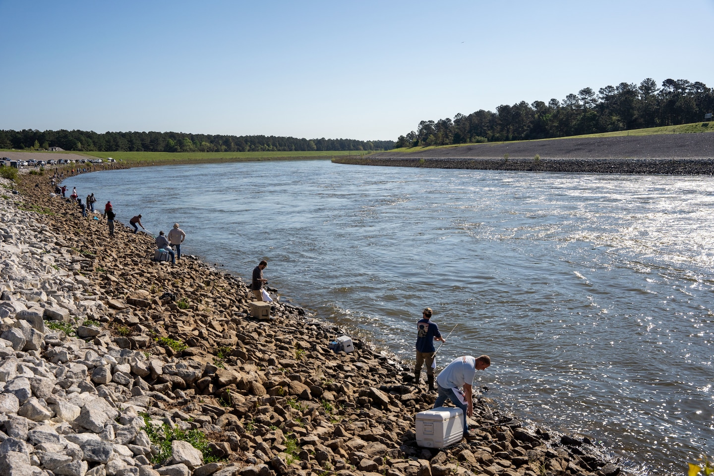 More than veterans, family members and Timberland High School students gathered for the Wounded Warrior Fishing Day at the Cooper River Rediversion Project.