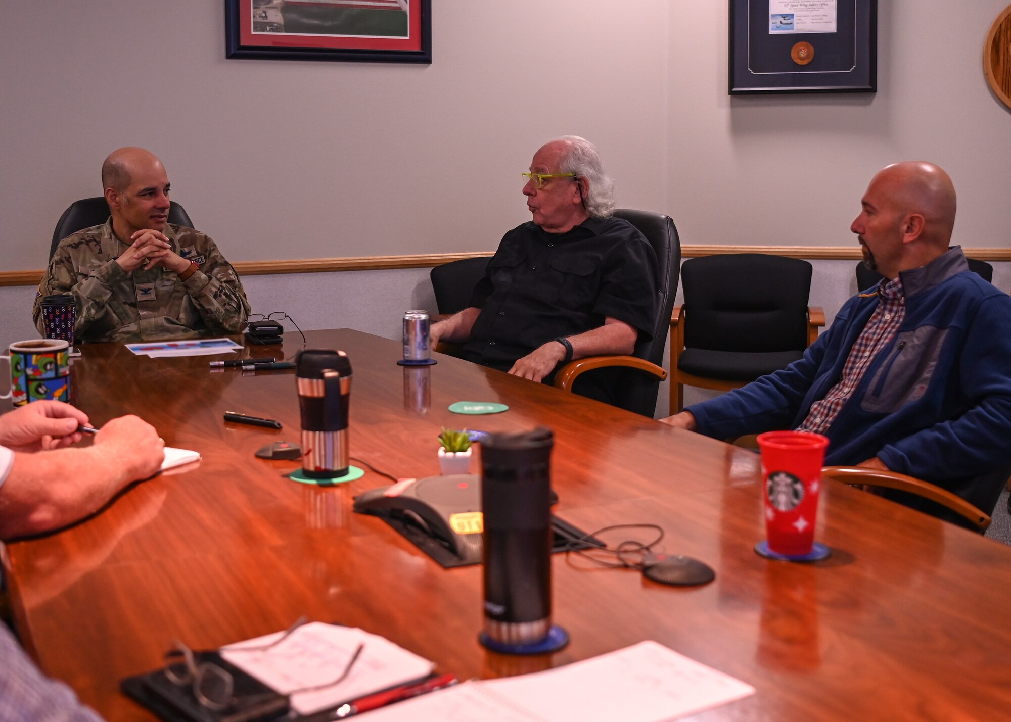 Leonard “Dr. Love” Jones, Air Force Safety Center Risk Management program manager at Kirtland Air Force Base in New Mexico, speaks with the Space Launch Delta 30 Safety Office team during a visit to Vandenberg Space Force Base, Calif., July 10, 2023. “Dr. Love” met with the team to talk about risk management in the space community. Not only does the SLD 30 Safety Office provide traditional installation safety through occupational, weapons and aviation safety disciplines, it also embraces the safety mission encompassing space systems, pre-launch and launch. (U.S. Space Force photo by Senior Airman Tiarra Sibley)