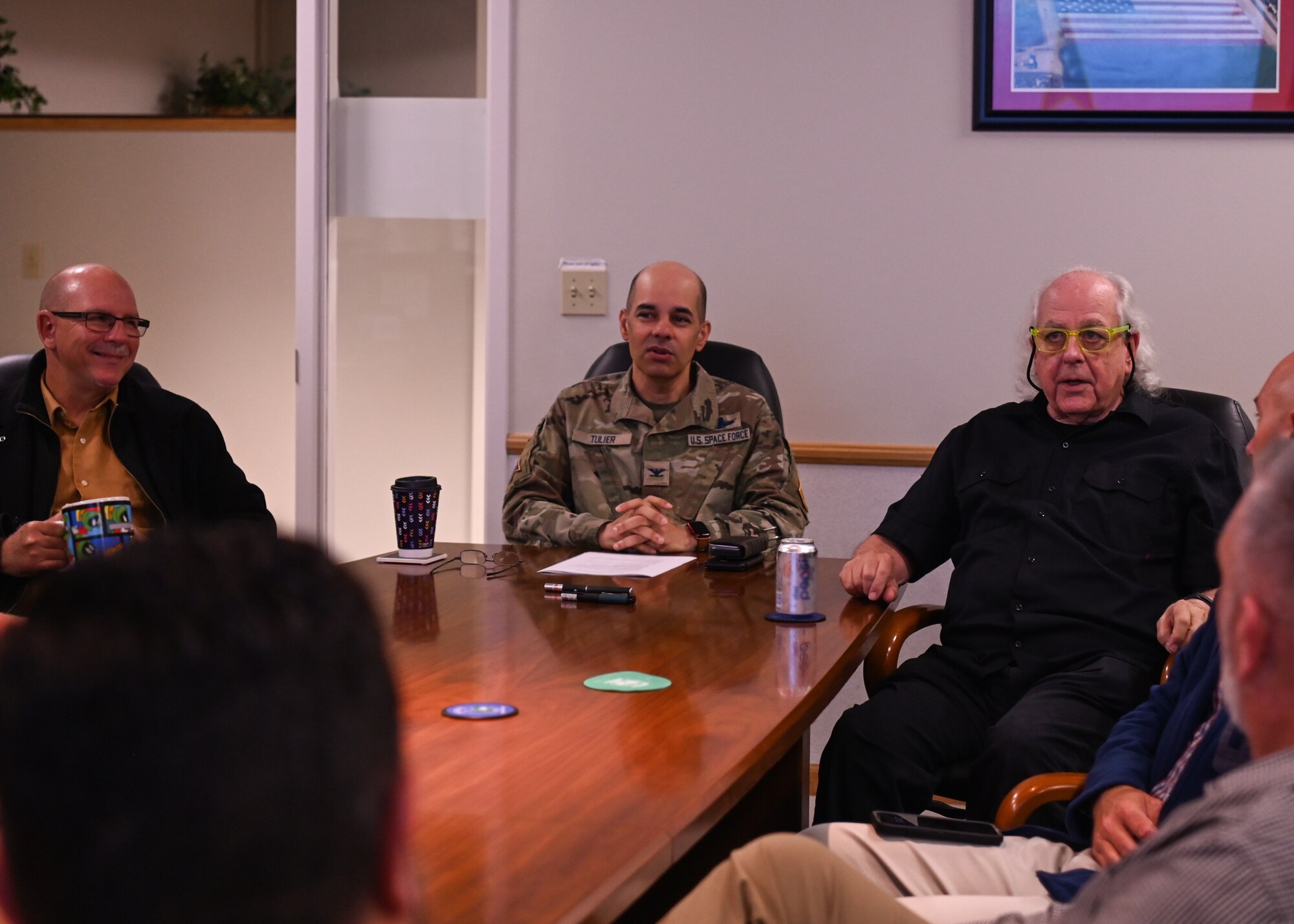 Leonard “Dr. Love” Jones, Air Force Safety Center Risk Management program manager at Kirtland Air Force Base in New Mexico, speaks with the Space Launch Delta 30 Safety Office team during a visit to Vandenberg Space Force Base, Calif., July 10, 2023. “Dr. Love” met with the team to talk about risk management in the space community. Not only does the SLD 30 Safety Office provide traditional installation safety through occupational, weapons and aviation safety disciplines, it also embraces the safety mission encompassing space systems, pre-launch and launch. (U.S. Space Force photo by Senior Airman Tiarra Sibley)