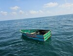 A Coast Guard Station Key West  boatcrew interdicts a migrant voyage about 25 miles south of Marquesas, Florida, July 7, 2023. The vessel contained 4 people aboard attempting to unlawfully migrate to the U.S. (U.S. Coast Guard photo)
