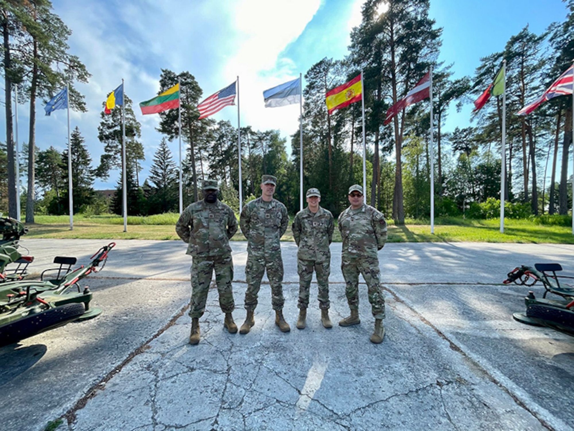 Members of the 235th Civil Engineering Flight pose for a photo at Amari Air Base in Estonia.