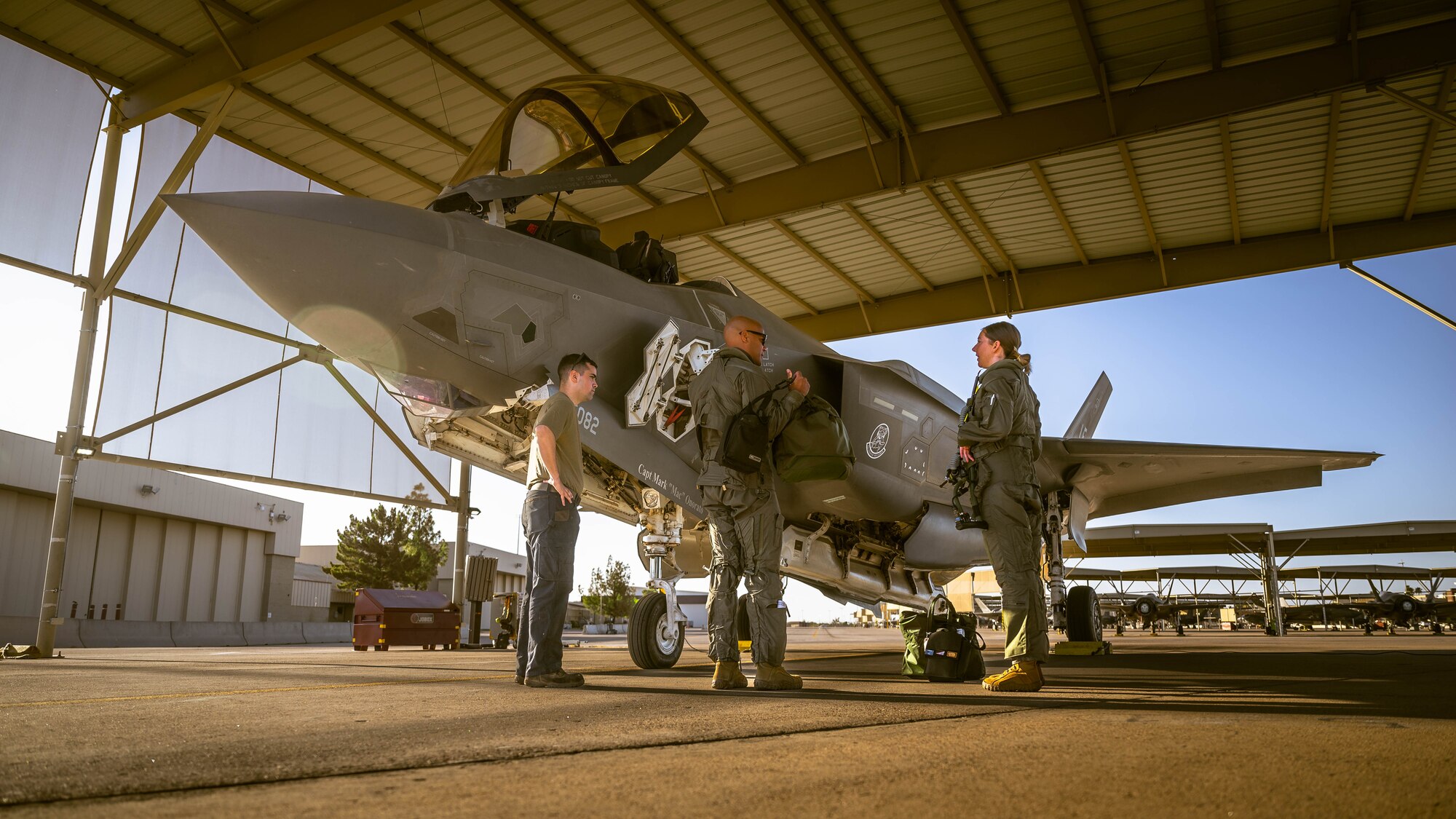 Lt Raskey takes her first F-35 Lightning II flight