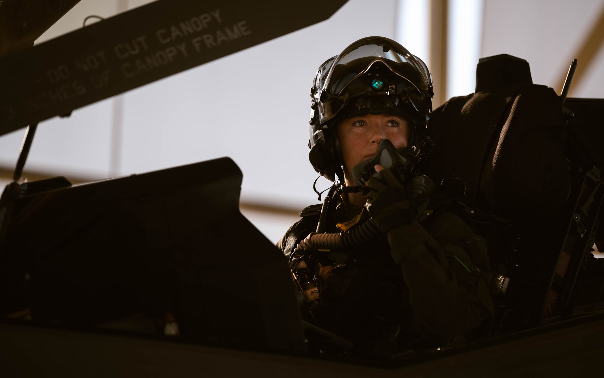 Lt Raskey takes her first F-35 Lightning II flight