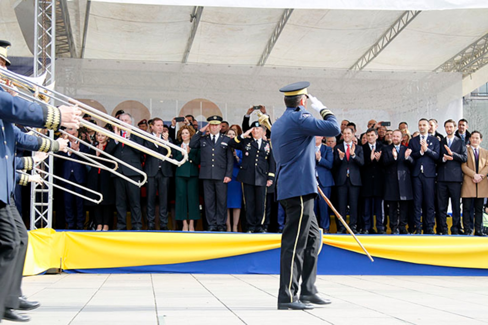 Maj. Gen. Tim Orr, Adjutant General of the Iowa National Guard, attends the Kosovo Independence Day Parade in Pristina, Kosovo, on Feb. 18.