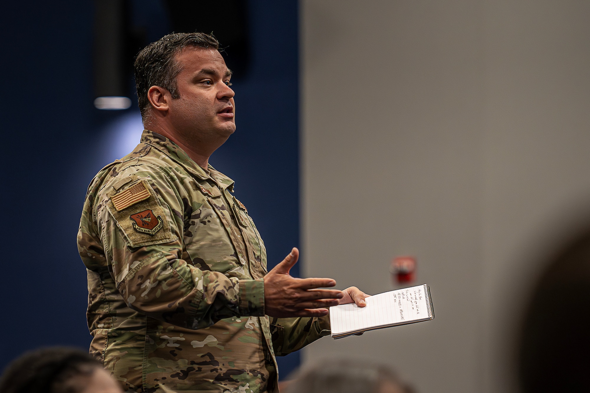 A photo of a military career fair.