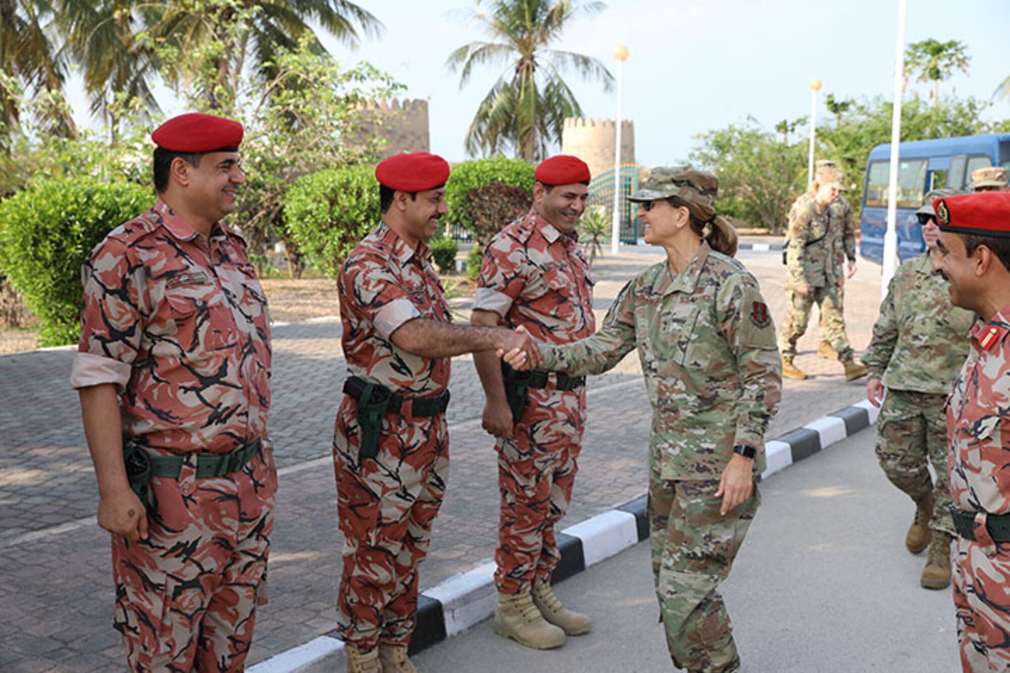 Maj. Gen. Kerry Muehlenbeck, Adjutant General of the Arizona National Guard, along with Arizona Citizen Soldiers and Airmen, tour the Sultanate of Oman's military locations after their recent State Partnership Program (SPP) agreement.