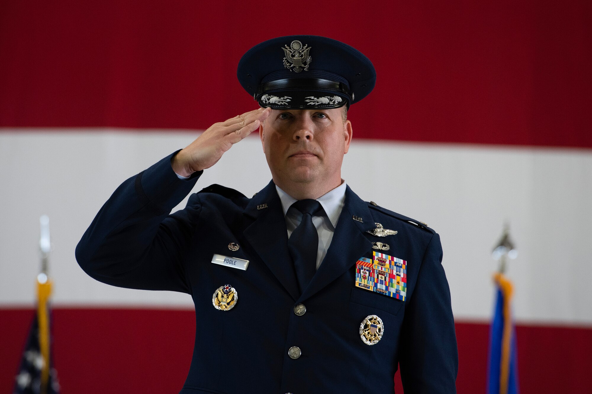 U.S. Air Force member renders salute