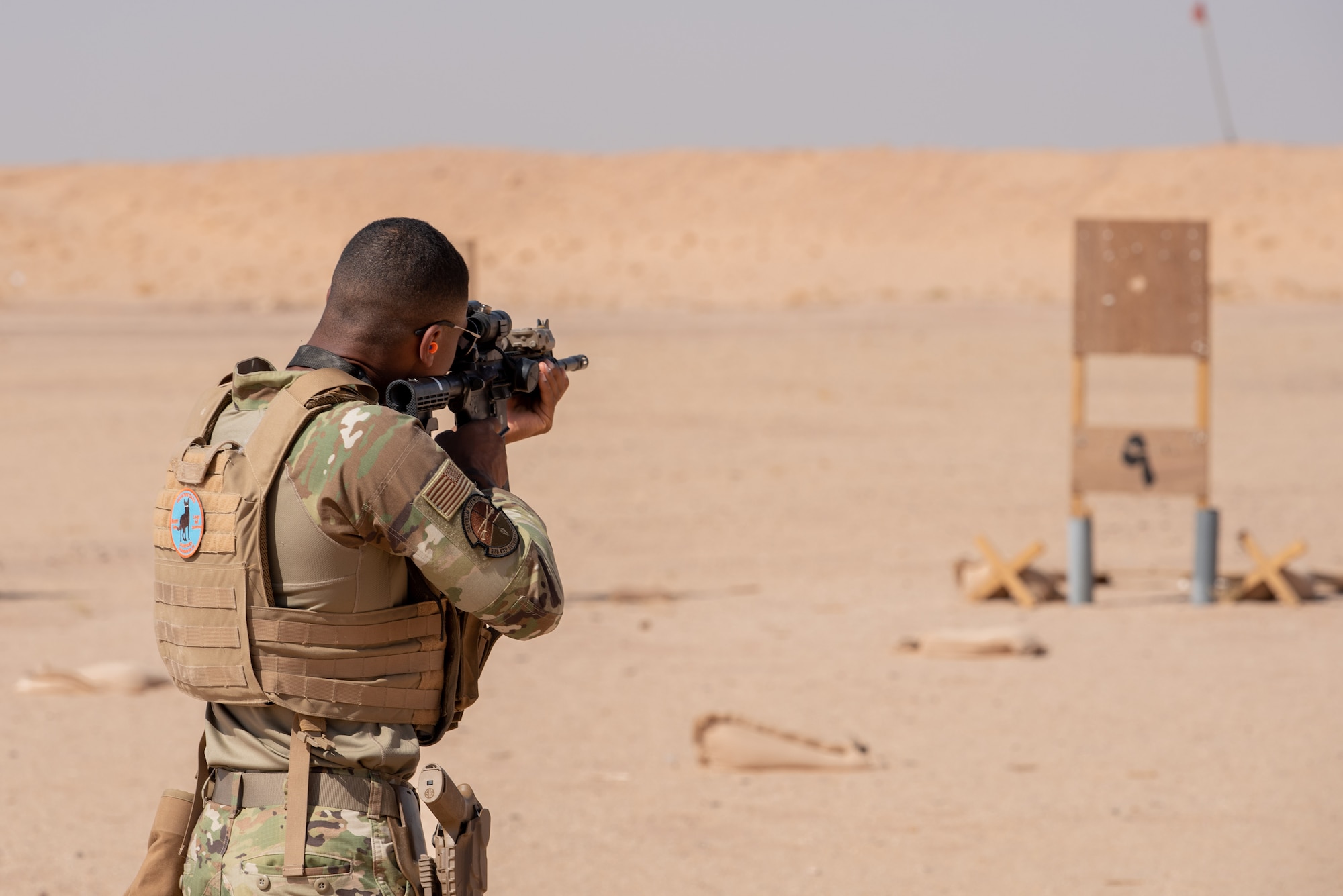 378th ESFS conduct live-fire training with military working dogs