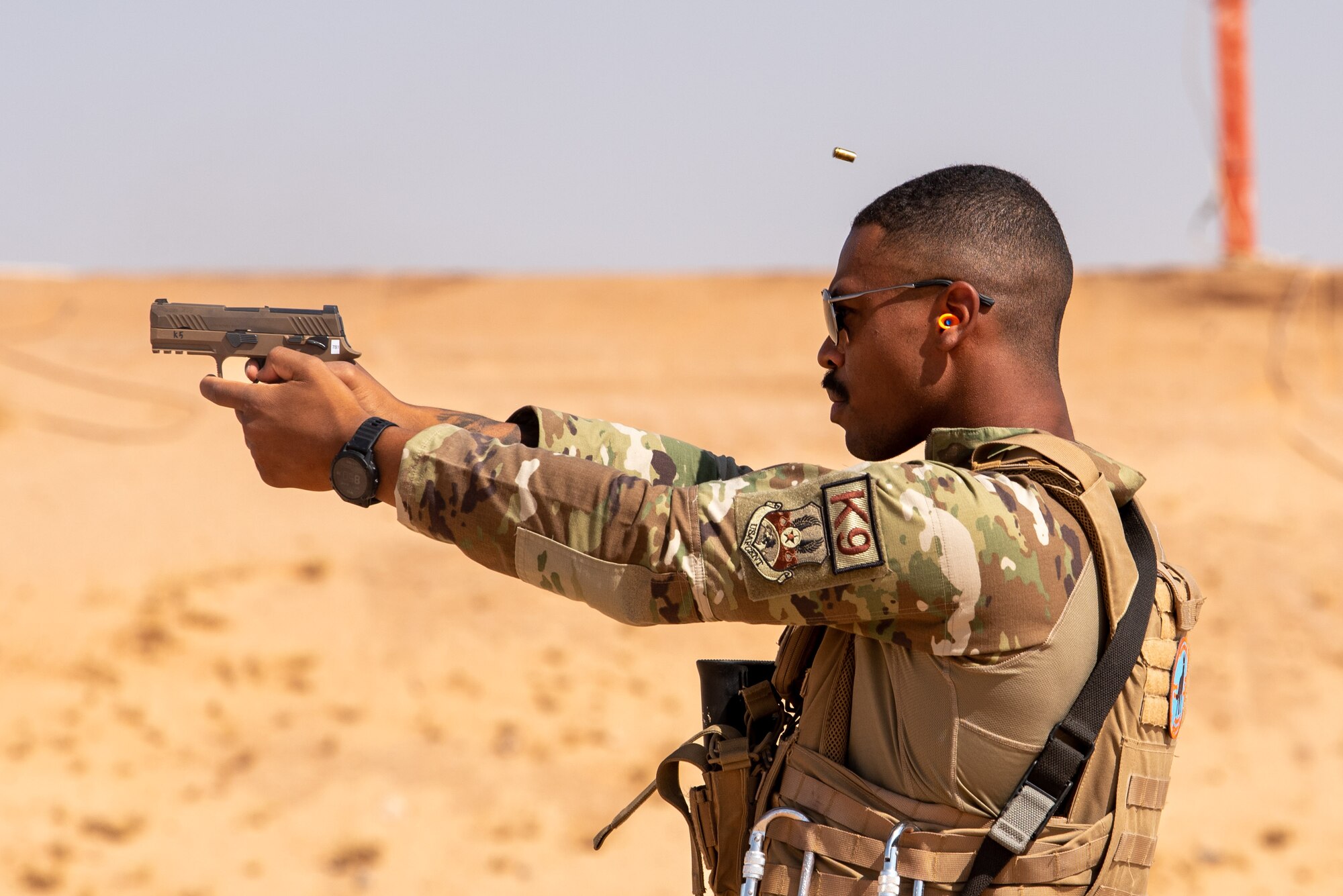 378th ESFS conduct live-fire training with military working dogs