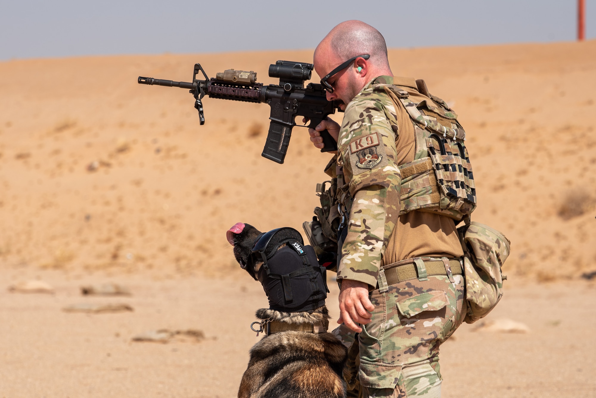 378th ESFS conduct live-fire training with military working dogs
