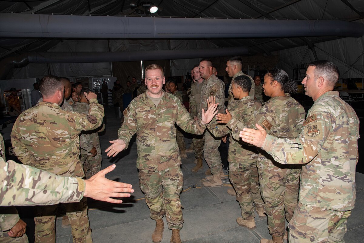 Team PSAB celebrates during Tech. Sgt. Release Party > U.S. Air Forces ...