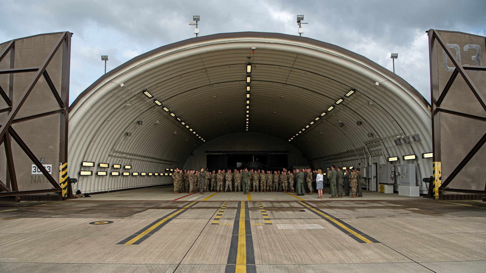 U.S. Air Force Lt. Gen. Michael Loh, Air National Guard director, speaks to Airmen assigned to Vermont Air National Guard’s 158th Fighter Wing prior to the conclusion of the German-led, multinational exercise, Air Defender 23