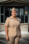 Navy Lt. Lizette Gonzalez served aboard Naval Health Clinic Cherry Point for three years, ending her tour in Summer 2023 as the as the Department Head of Patient Administration.  Gonzalez, a Mustang, previously served as a Marine for 14 years, rising to the rank of Staff Sgt.