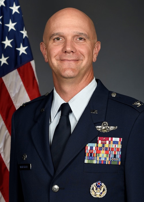 Official studio photo of Col. Jeffrey M. Marshall, 97th Air Mobility Wing commander.