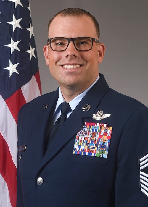 Chief Master Sgt. Justin R. Brundage, 97th Air Mobility Wing command chief.