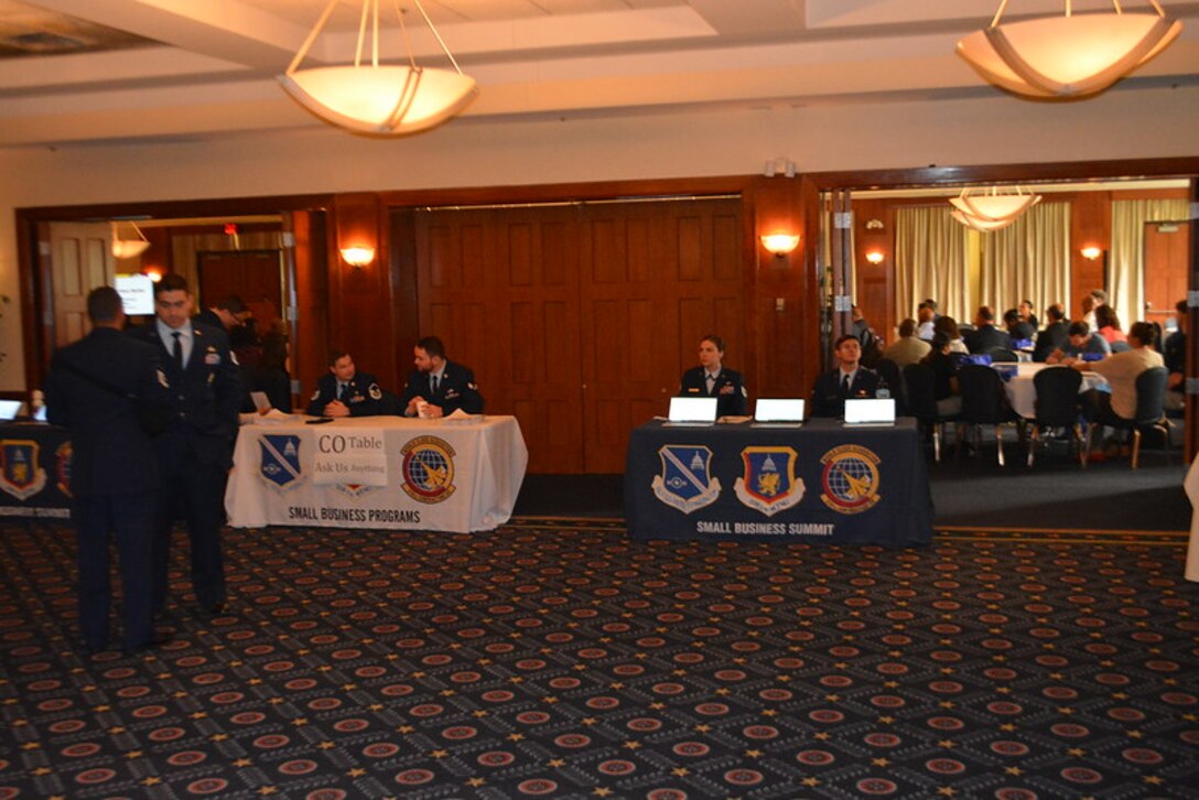 Small Business Summit table and room layout.