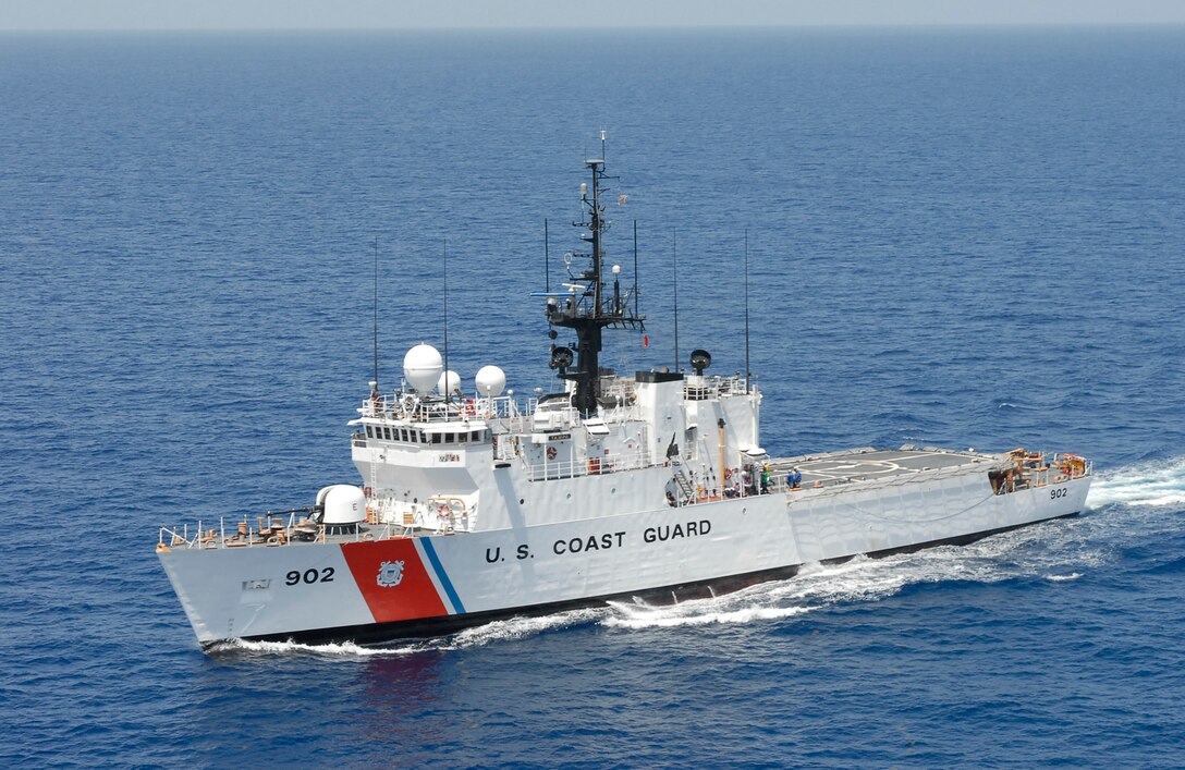 The Coast Guard Cutter Tampa patrols off the coast of Key West, Fla., August 1, 2007 in support of alien migration interdiction operations and search and rescue missions