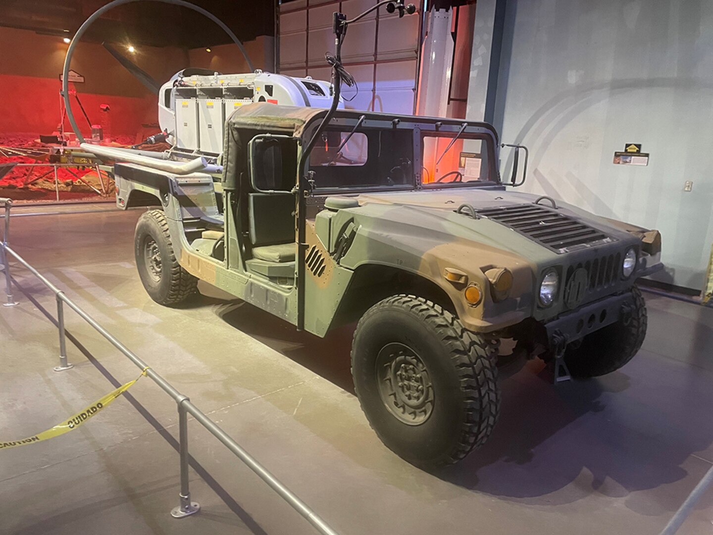 A Humvee is displayed in a museum.