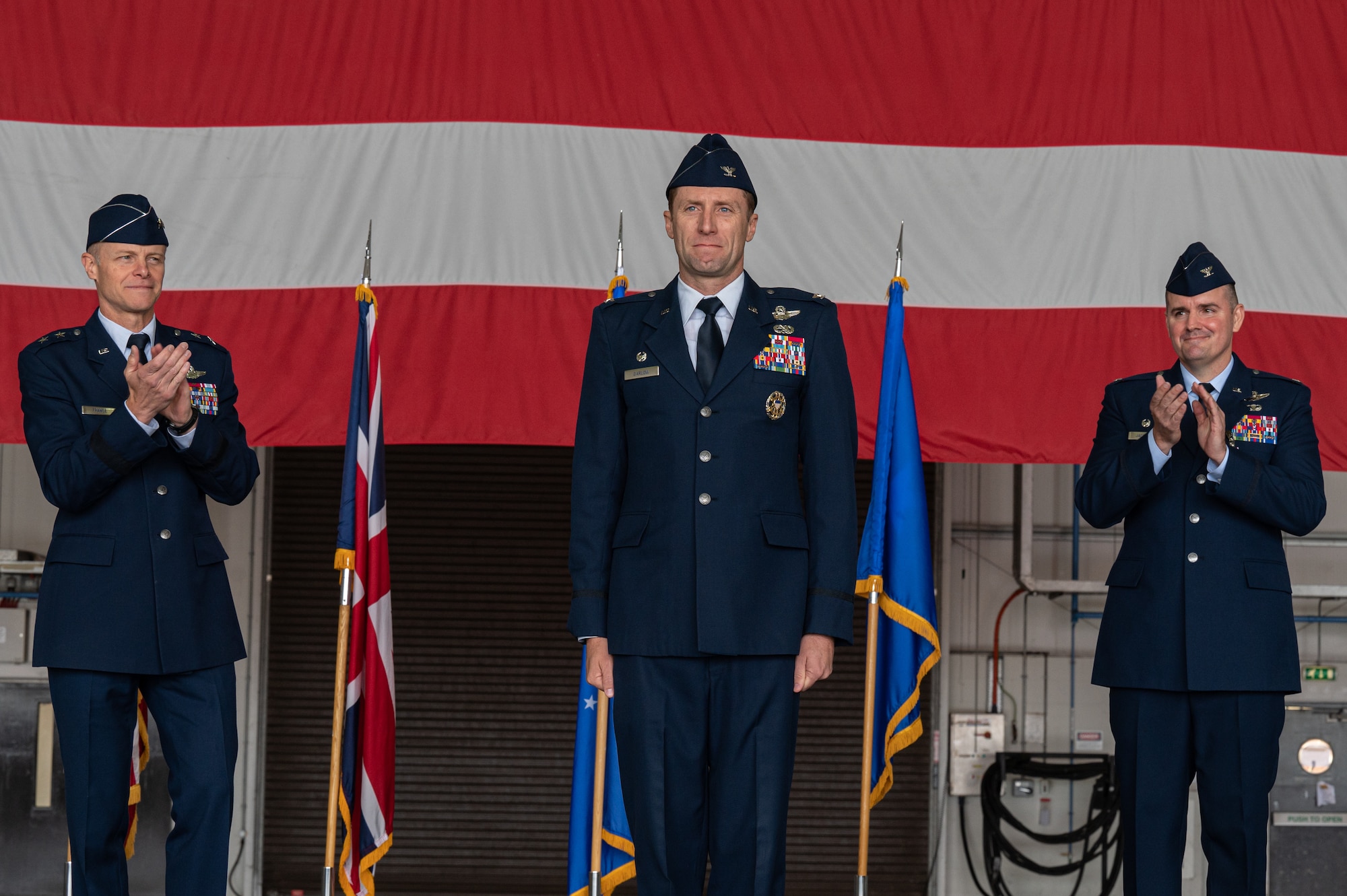 U.S. Air Force Col. Ryan Garlow took command of the 100th Air Refueling Wing at a change of command ceremony at RAF Mildenhall, England, July 17, 2023.