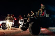 U.S. Contingency Response Airmen prepare for the airfield on Andersen Air Force, Guam, during Mobility Guardian 23. In this exercise, CR Airmen rapidly deploy personnel and quickly established an airbase.