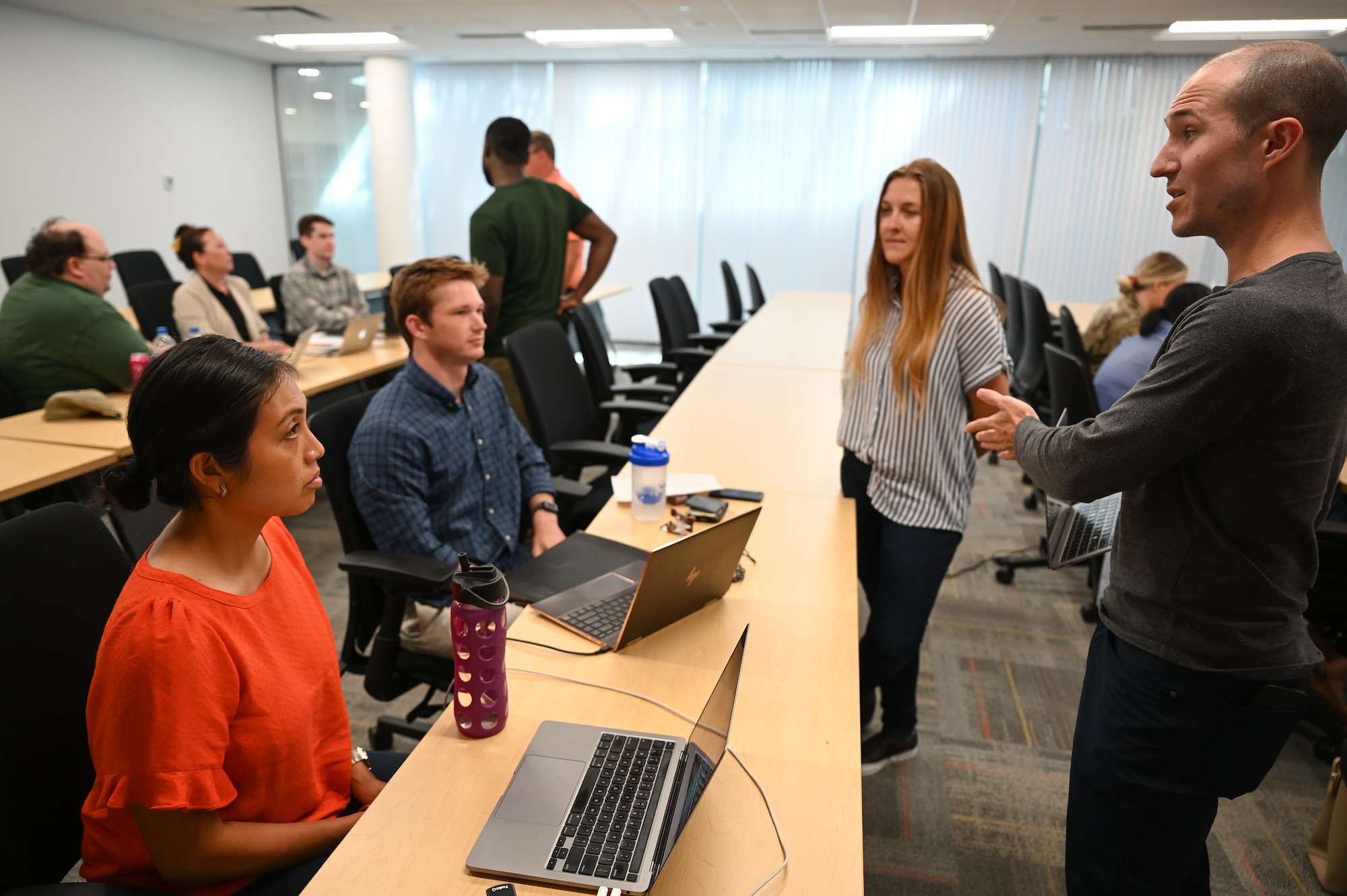 Participants talk during Bootcamp.