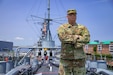 Sgt. Michael Wease reenlisted June 15, 2023 aboard the USS Wisconsin, the battleship his grandfather served on in the 1950s.