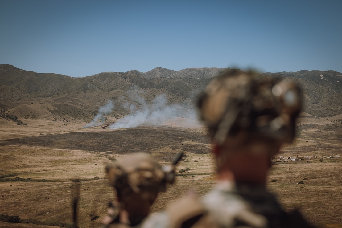 The FiSTEX was conducted to gain proficiency in integrating different components of the MEU, including the fire support team with close air support and artillery to effectively engage targets while validating communication channels. (U.S. Marine Corps photo by Lance Cpl. Joseph Helms)