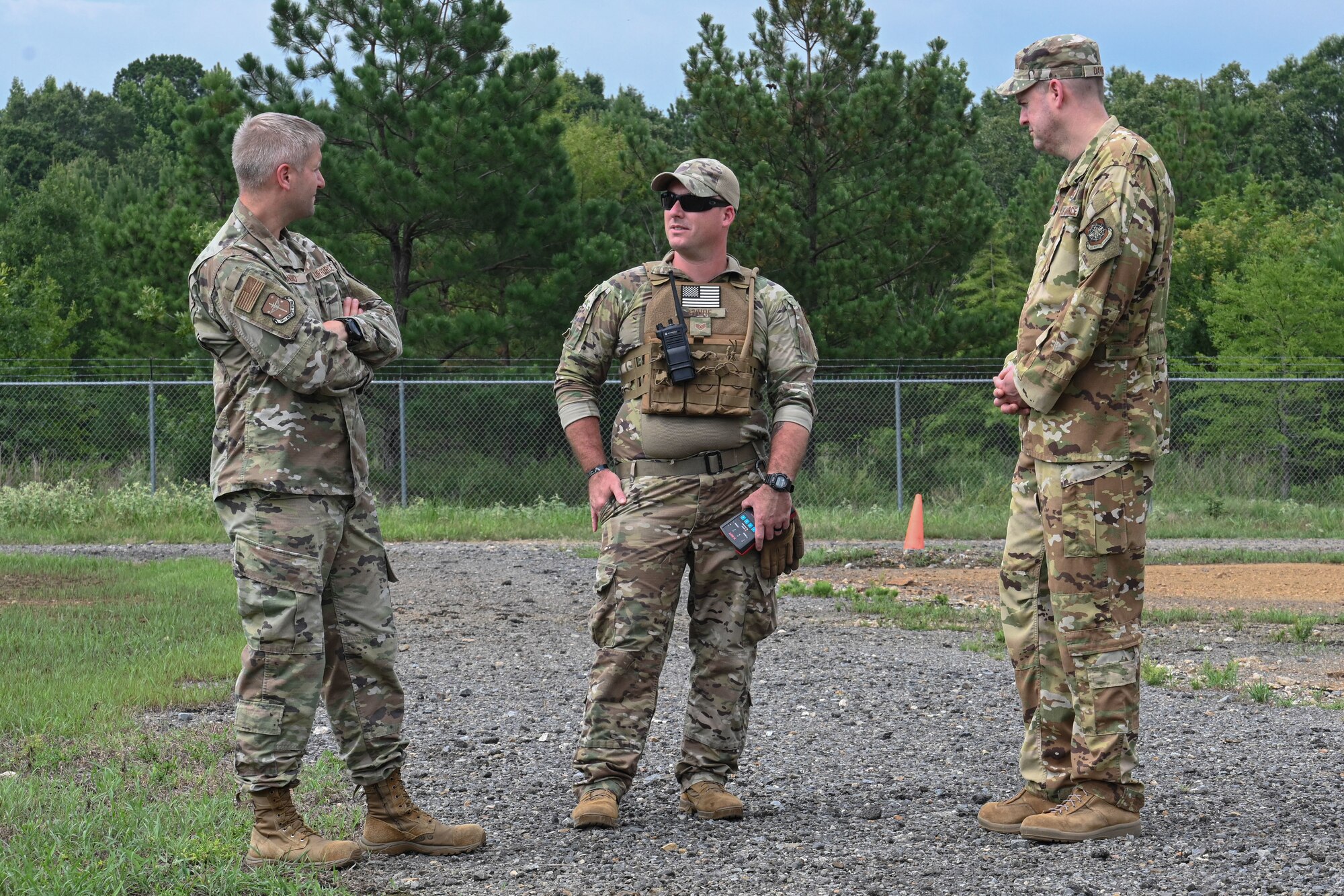 men in uniform conversate