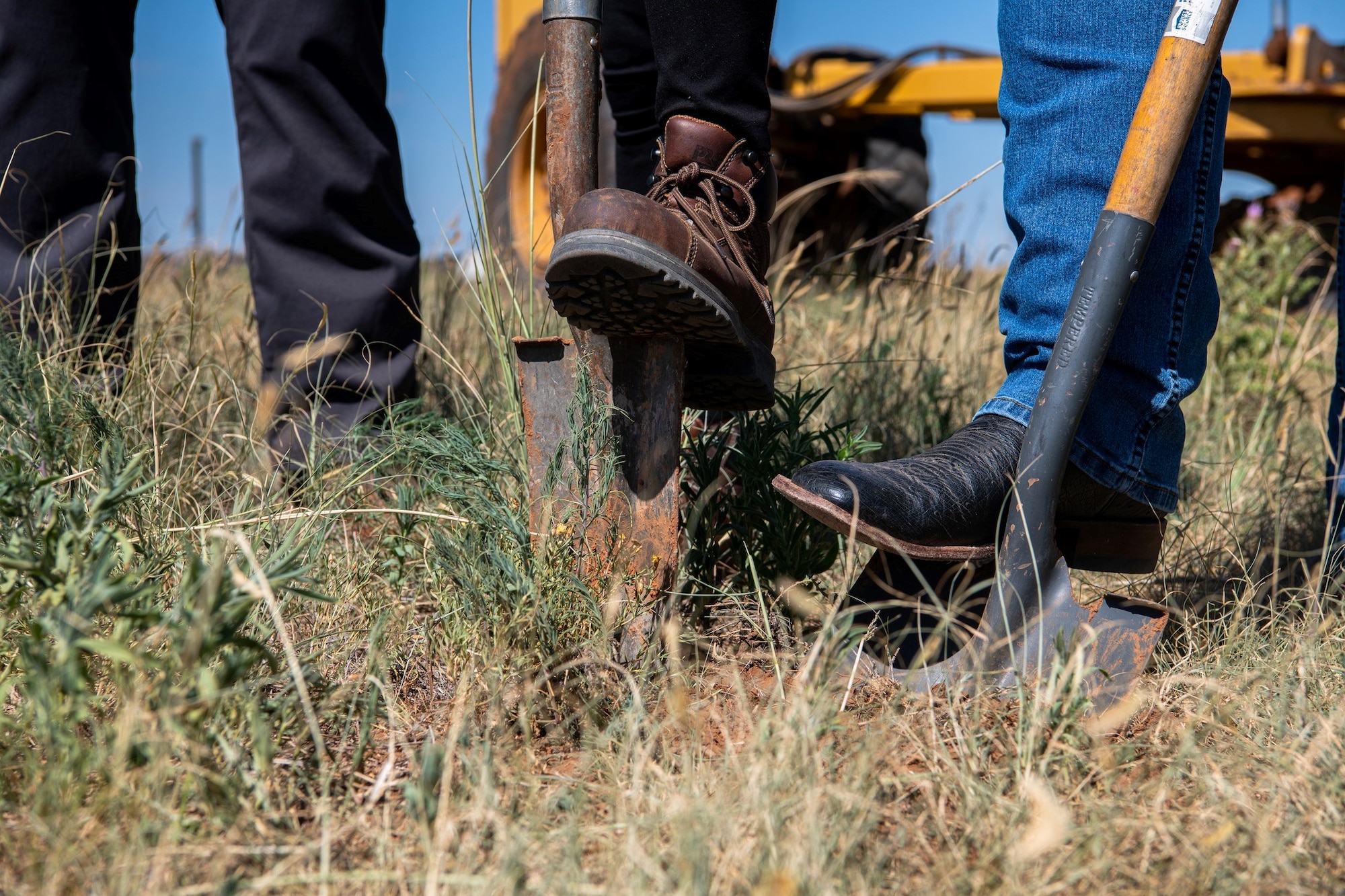 Members of the United States Army Corps of Engineers, Air Force Civil Engineer Center and Air Force contractors broke ground on construction for a pilot study that is working to address the per- and polyfluoroalkyl (PFAS) identified at Cannon Air Force Base, N.M. on July 11, 2023. Once constructed, it will start treating impacted groundwater, provide valuable engineering data, and ultimately lead to a full-scale pump and treat system.