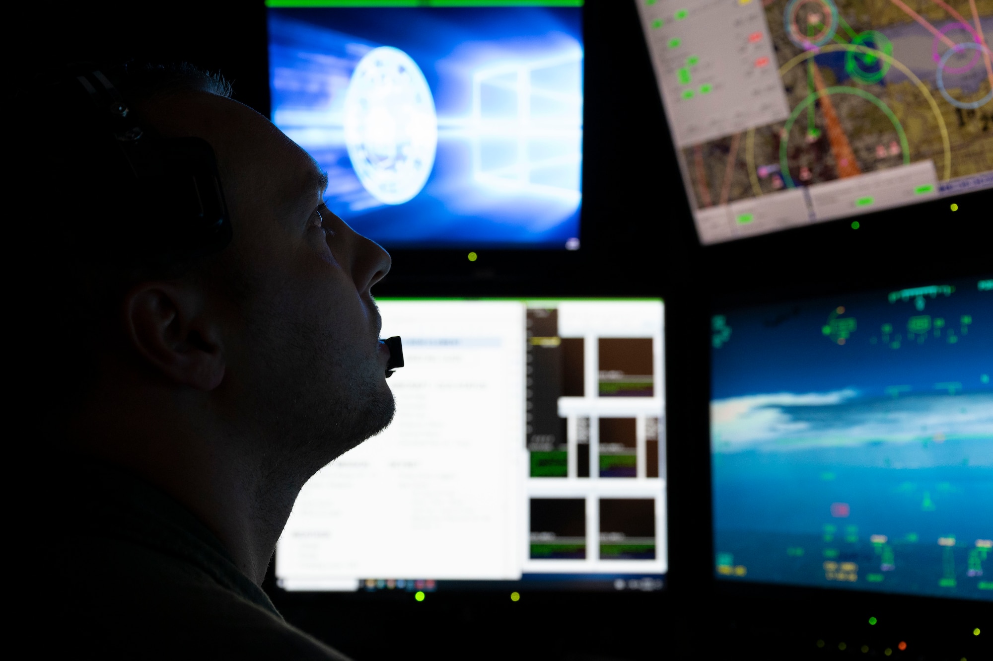 U.S. Air Force Capt. Aaron Porath, 491st Attack Squadron MQ-9 Reaper instructor pilot, conducts a training flight with a MQ-9 at Hancock Field Air National Guard Base, New York, June 22, 2023.The 491st ATKS instructors are responsible for training new student pilots on how to properly operate and maintain protocols when piloting MQ-9s. (U.S. Air Force photo by Airman 1st Class Isaiah Pedrazzini)