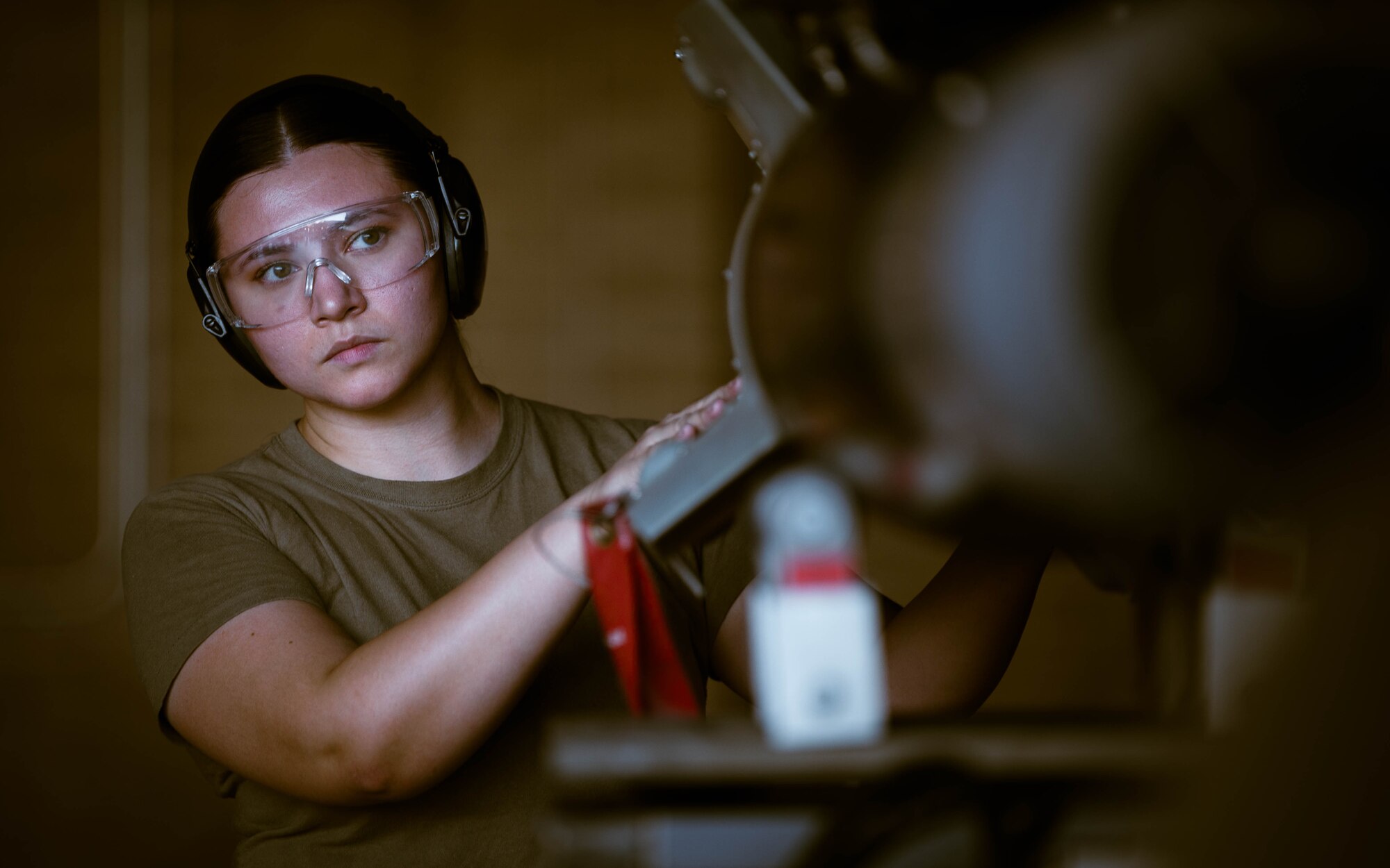 U.S. Air Force Airmen assigned to the 56th Fighter Wing participate in the second quarter weapons load competition