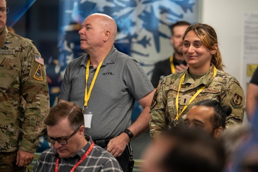  U.S. Air Force and Space Force subject matter experts answer questions at the Challenge Definition Workshop in Las Vegas, Nevada, May 31, 2023. (AF Photo / Jerry Smith)