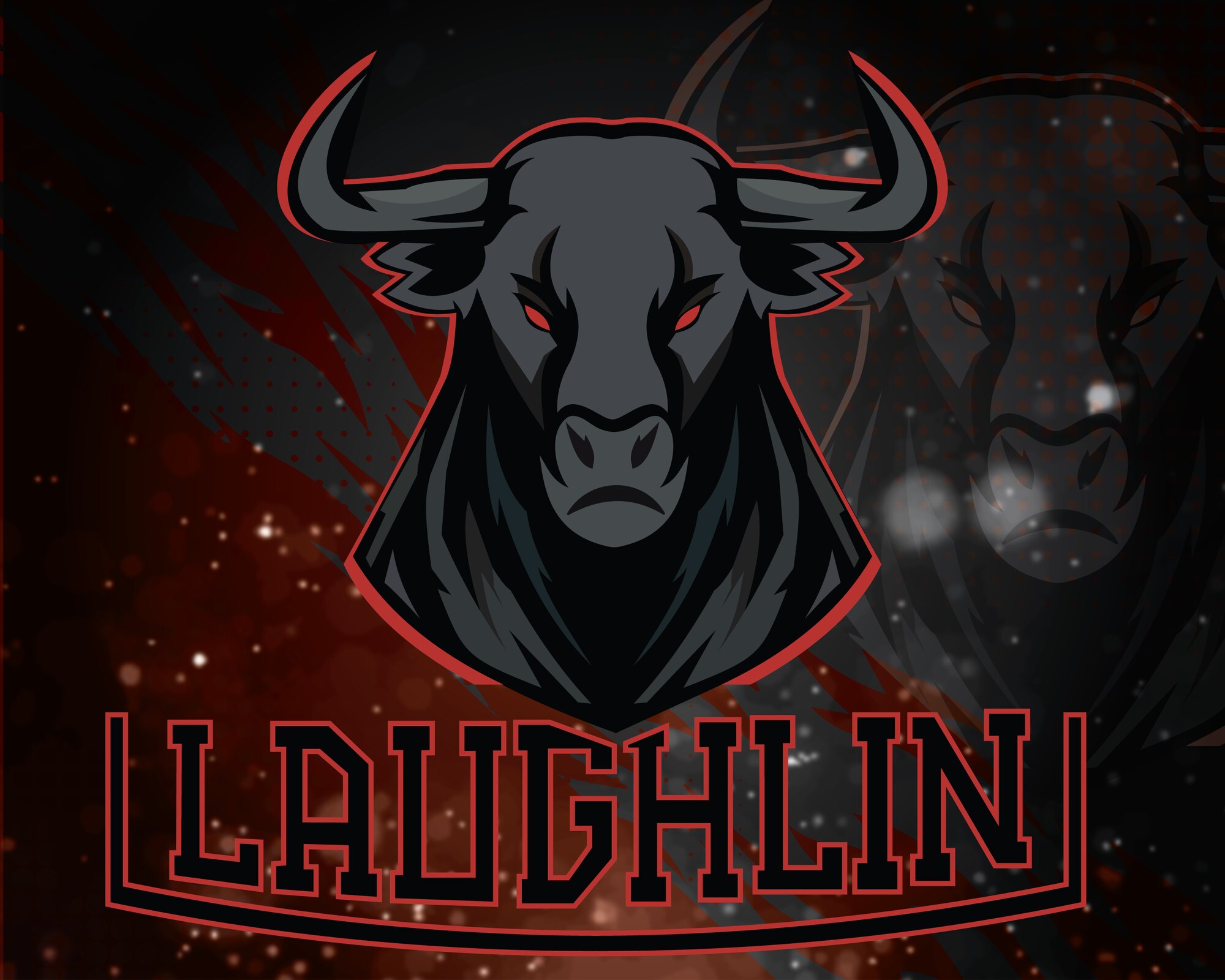 An Adobe Illustrator graphic depicting the Laughlin Air Force Base Gaming team logo created July 7, 2023. The LAFB Gaming team participated in their first Valorant tournament on July 8, 2023.