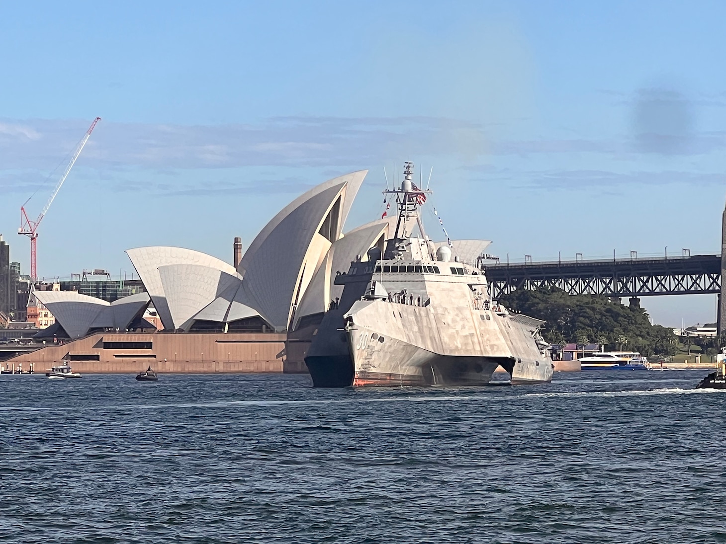 Australia welcomed the USS Canberra to Sydney Harbour, with HMAS Canberra guiding the Independence-variant littoral combat ship to berth alongside Fleet Base East ahead of the formal commissioning on 22 July.