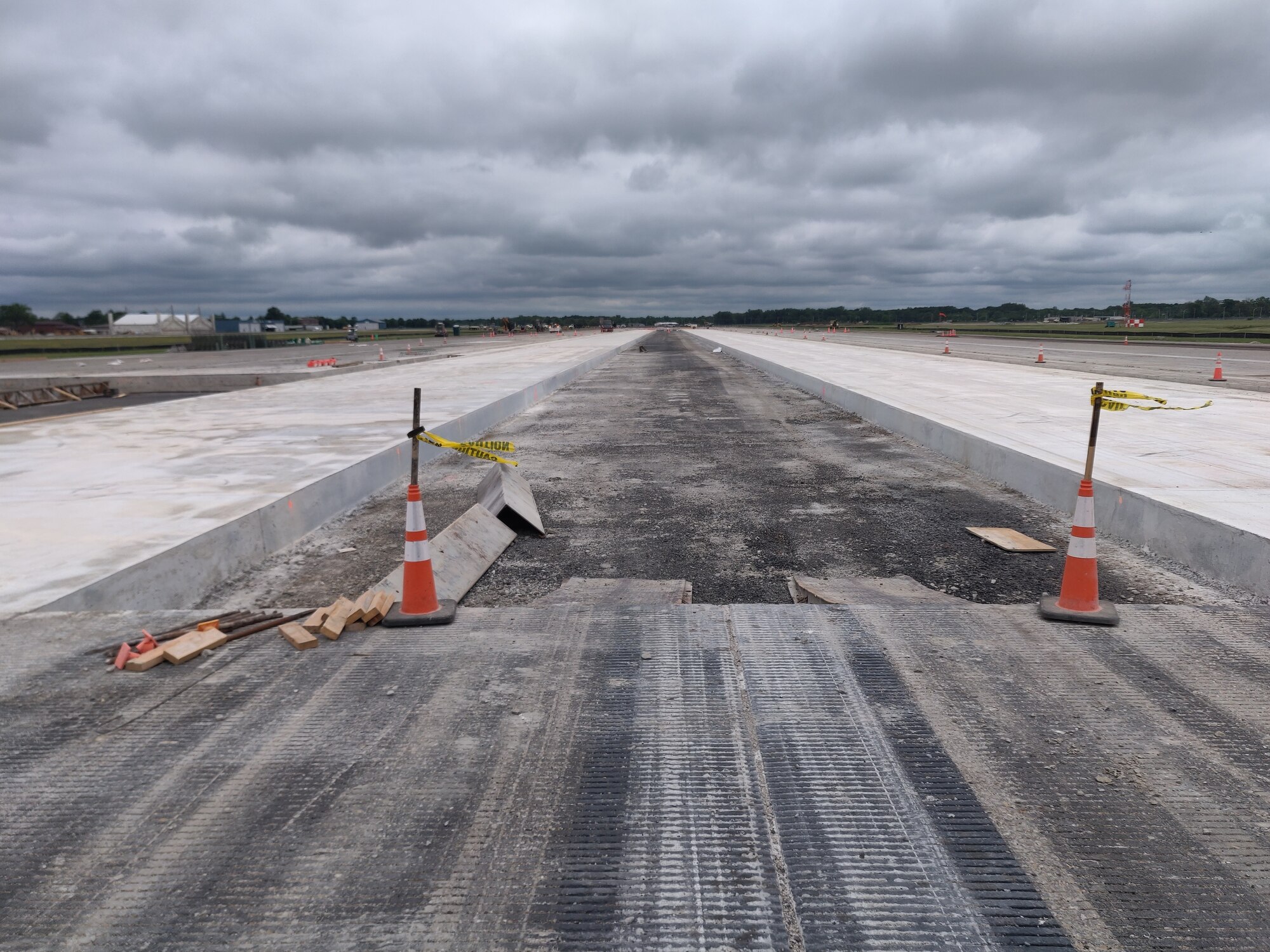 Grissom's 12,501-foot runway is currently being resurfaced to a depth of five inches, but parts of the runway are being completely excavated and the full depth of the substructure materials will be replaced.  (Courtesy photo)