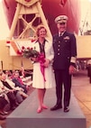 ADM Owen Siler and his wife at the christening & launching of CGC Polar Sea.