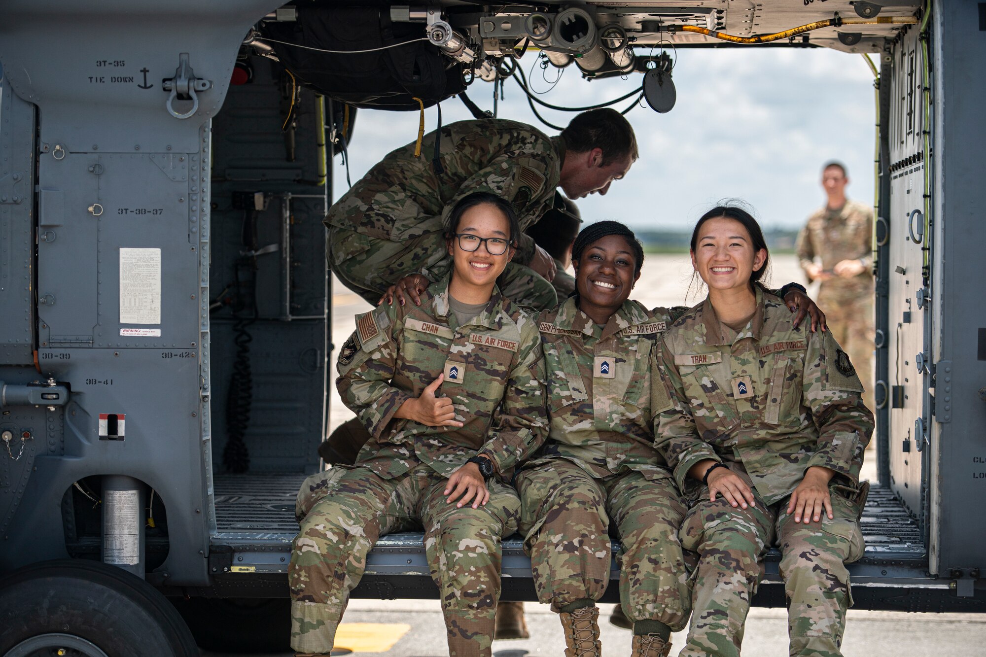 posing for a photo on HH-60