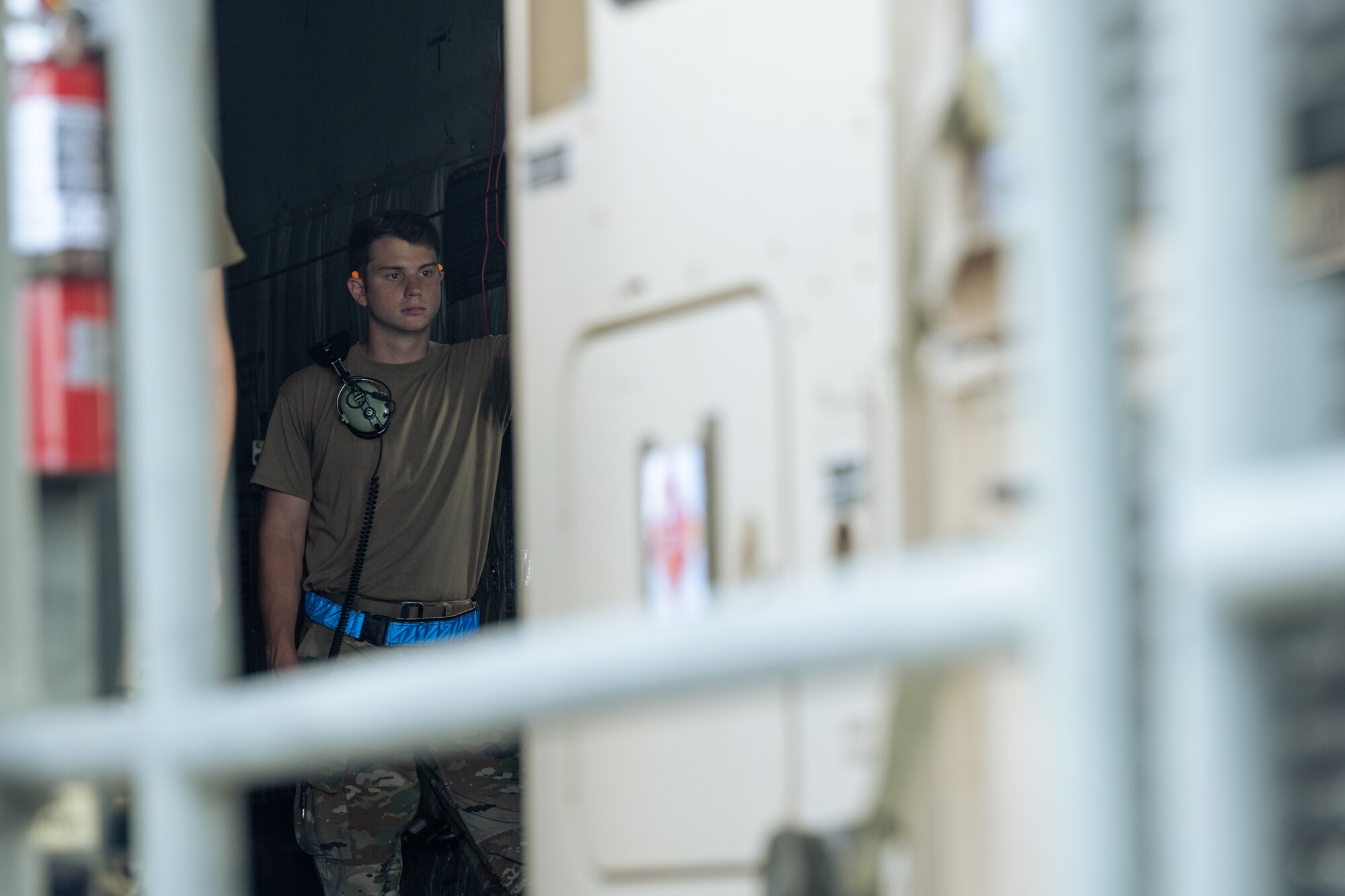 U.S. Air Force mission sustainment team Airmen assigned to the 1st Special Operations Support Squadron, break down a forward operating base during a hurricane response exercise at Keesler Air Force Base, Mississippi, July 12, 2023.